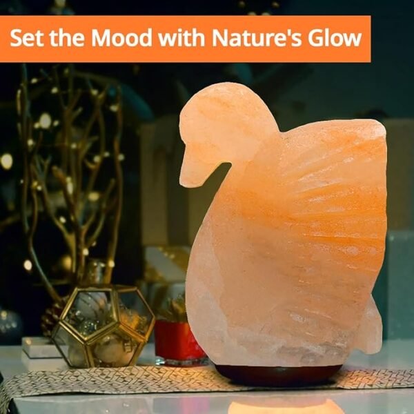 Swan Shaped Salt Rock Lamp - Image 4