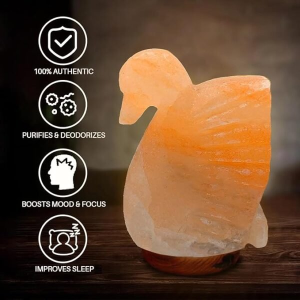 Swan Shaped Salt Rock Lamp - Image 2