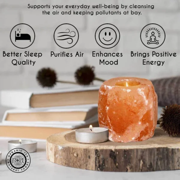 Himalayan Pink Salt Tea Light Holder - Image 2
